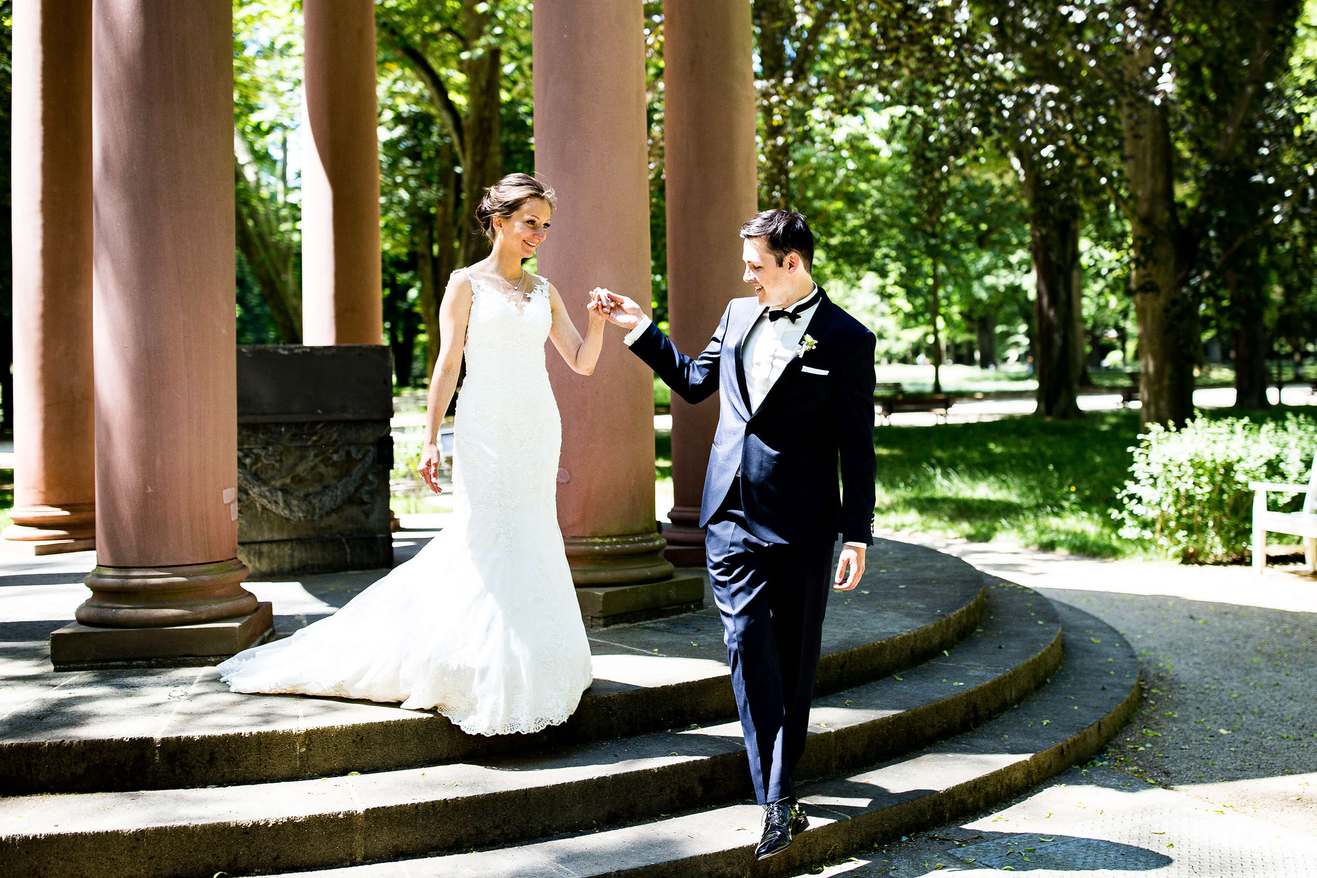 Der Kurpark in Bad Homburg ist ein wunderschöner Ort für Hochzeitsfotos in Bad Homburg.